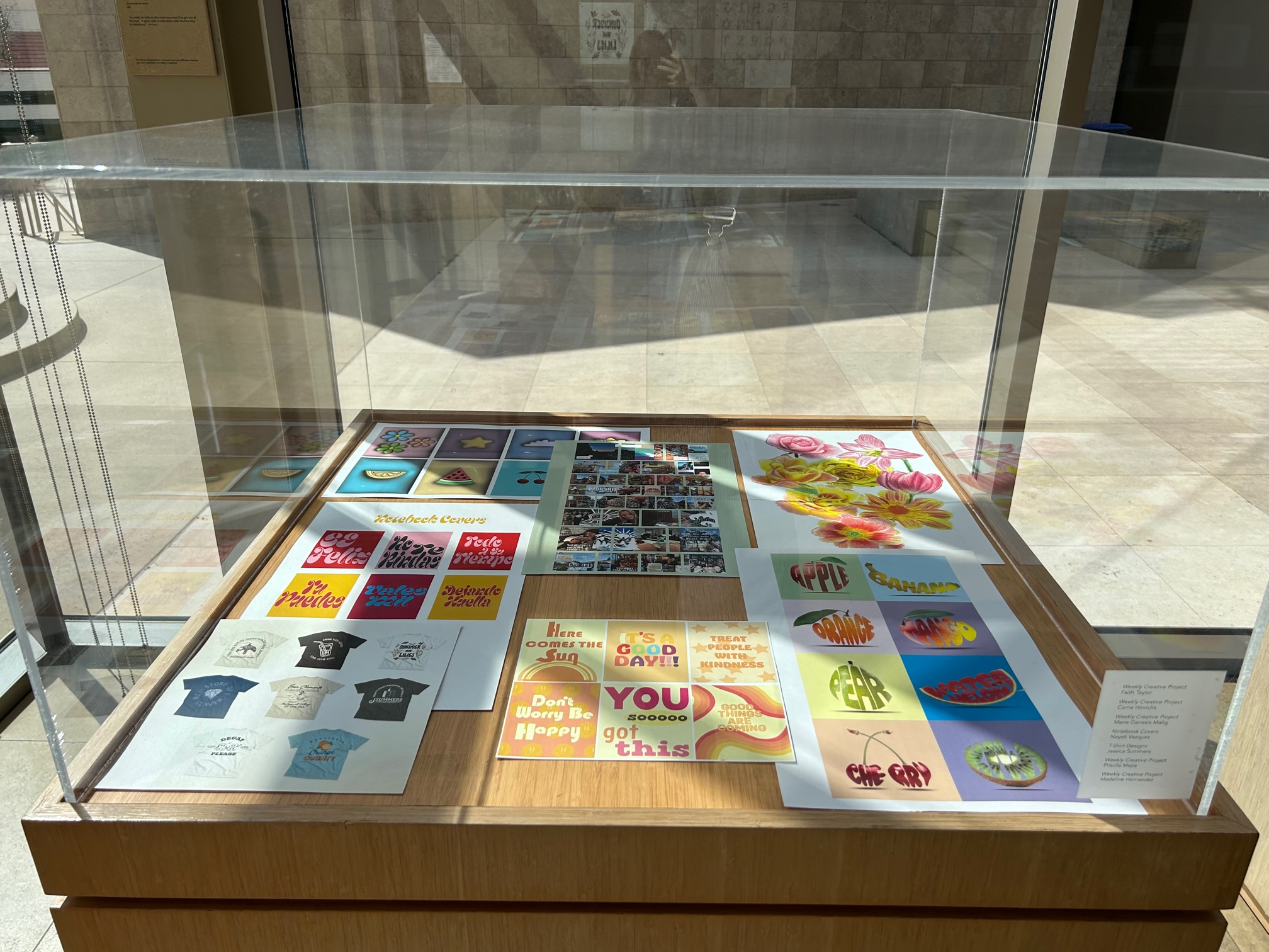 Art pieces in student exhibition